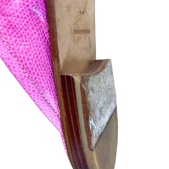 Stubbs & Wootton Pink Leather Mule Loafers Gold Chain Size 11 - Picture 10 of 11